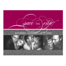För evigt mer SAVETHEDATE-fotovykort: hallon