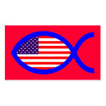 För fisksymbol för amerikan kristen flagga visitkort mallar