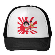 För flaggalycka till för gullig Anime japansk katt Baseball Hat