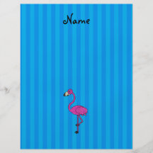 För flamingoblått för personlig kända rosa randar personliga flygblad