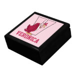 för flicka rosa smyckeskrin för Monogram "V"