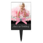 För flickafödelsedag för rosor svart Topper för tå Cake Topper