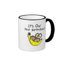 För födelsedagapa för tvilling- pojkar 1st Tshirts Kaffe Koppar