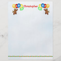 För födelsedagbjörn för lycklig 1st papper 3 för S Flyg Blad