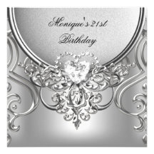 För födelsedagsfestsilver för elegant 21st diamant tillkännagivanden