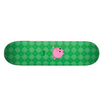 För grisgrönt för personlig känd rosa argyle skate deck