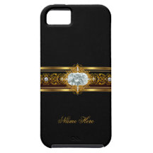 för guldsvart för iPhone 5 elegant flott blommigt iPhone 5 Case-Mate Skal