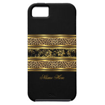 för guldsvart för iPhone 5 elegant flott blommigt  iPhone 5 Case-Mate Fodral
