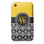 För gultsvart för personlig initialt fodral för da iPhone 3 Case-Mate skydd
