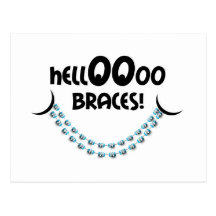 För hejstag för påminnelse Orthodontic möte blått Vykort