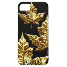 För Kanada för kallt Kanada IPhone 5 fodral guld- 
