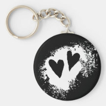 För kärlekfläck för två hjärtor grungy keychain nyckelring