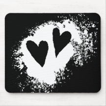 För kärlekvit för två hjärtor grungy mousepad för  mus mattor