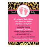 För Leopardbaby shower för mod rosa inbjudningar