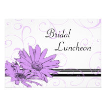 För Luncheoninbjudan för lila blommor brud- kort