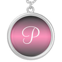För lutning~ för Monogram rosa halsband