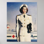 För marinsjuksköterska för vintage WW II affisch
