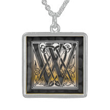 För Monogram"Celtic" för W initiala halsband för s