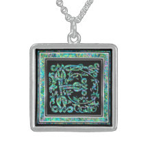 För Monogram"Masselle för F initialt halsband blåt
