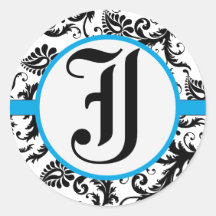 För Monogrambröllop för Aquamarine damastast klist