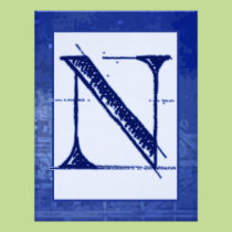För Monogrambröllop för ritning "N" inbjudningar inbjudningar