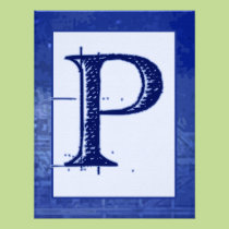 För Monogrambröllop för ritning "P" inbjudningar inbjudningar