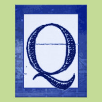 För Monogrambröllop för ritning "Q" inbjudningar inbjudningar