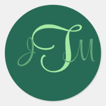 För Monogramkuvert för skog elegant sälar Klistermärken