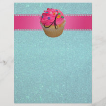 För muffinturkos för Monogram rosa glitter Flygblad Designs