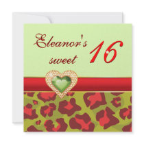 För olivgrönt för sweet sixteen röd hjärta för juv