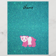 För pandaturkos för personlig känt rosa glitter custom flyer