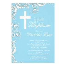 För pojkedop för elegant arg Christening Skräddarsydda Inbjudan