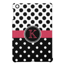 För Polkadots för svart vit Monogram röd band
