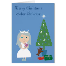 För princess- & trädblått för söt nykter julkort