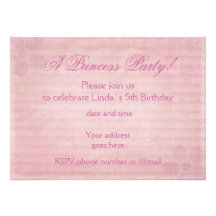 För Princessparty för vintage rosa inbjudan för fö