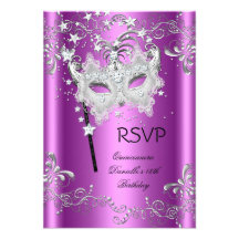 För Quinceanera för rosa OSA maskerad 15th party Personliga Inbjudningskort