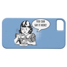 För Retro humoristiskt fodral tecknadflicka för bl iPhone 5 Skydd