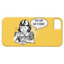 För Retro humoristiskt fodral tecknadflicka för gu iPhone 5 Case-Mate Skal