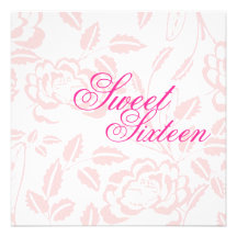 För rosa rosfödelsedag för sweet sixteen mjuk inbj