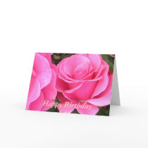 För rosa roshälsning för grattis på födelsedagen t