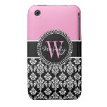 För rosasvart för personlig initialt fodral för da iPhone 3 covers