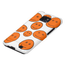 För Samsung för orange lyckliga ansikten abstrakt  Galaxy SII Skydd