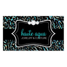 För sebraLeopard för 311 Haute Aqua Visit Kort