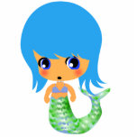 för sjöjungfrublått för chibi magical hår photo cutouts