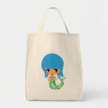 för sjöjungfrublått för chibi magical hår tygkasse