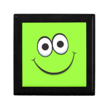 För smileytecknaden för roligt boxas den gröna lyc smyckeskrin