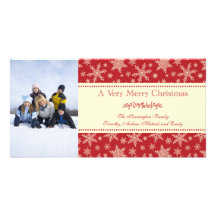 För snöflingorgod jul för klassiker röd photocard fotokort mall