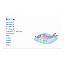 för TECKNADDELFIN för jpg_dolphine GULLIGT PASTELL Visitkort