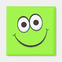För tecknadsmiley face för lycklig grön magnet kylskåps magneter