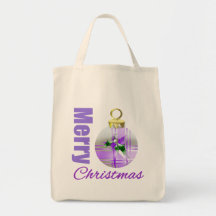 För temaprydnad för god jul purpurfärgad kula tote bags